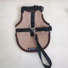 【Richell】リッチェル メッシュハーネス リード付き 小型犬 ブラウンXSのサムネイル