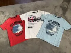 Tシャツ 3枚セット (赤・白・水色) 150