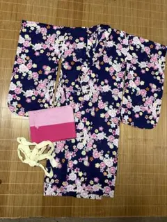 花柄の浴衣と帯セット