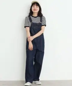 【CHILDWOMAN】デニムオーバーオール サロペット インディゴブルーのサムネイル