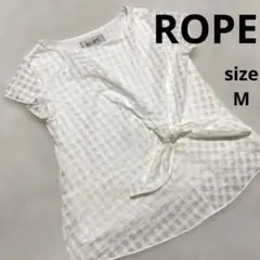 美品 ROPE ロペ リボン トップス オーガンジー