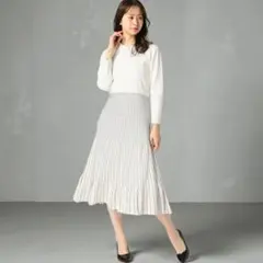 CELFORD セルフォード ニット　プリーツ ワンピース 白 サイズ36