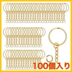 100個入り キーホルダー チェーン リング開け アクセサリーパーツ DIY
