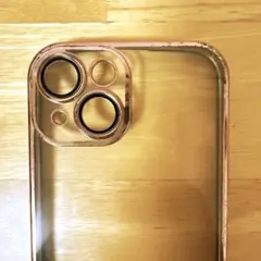 iPhone15 ケース メタリック ピンク