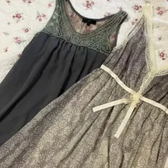 最終値下げ♥︎レースワンピース♡2枚まとめ売り♡美品♡ベネトン&フランス製♡重ね着