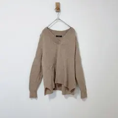 ミッシェルクラン　Ｖネックニット　セーター　体型カバー　ロング　ゆるふわ