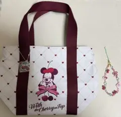 【2点セット】チェリー保冷トートバッグ　チェリービーズストラップ　ミニー