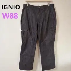 【イグニオ】IGNIO ストライプカーゴパンツ ワークパンツ　グレー　W88のサムネイル
