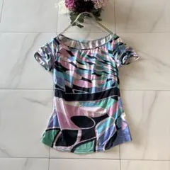 エミリオプッチ　半袖　総柄Tシャツ　青のサムネイル