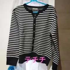 ひ*ろ様 テチチ　ボーダーニット　カーディガン
