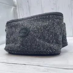 美品 ロンシャン ウエストバッグ ツイード ル プリアージュ 黒グレー ポーチ