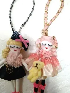ハンドメイド❉ドールチャーム＆うさぎチャーム❉バッグチャーム