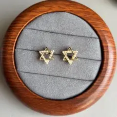 パールデザイン スター ピアス ゴールド 六芒星モチーフ上品フェミニン