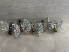 蝶デザイン ヘアクリップ 大、小セット