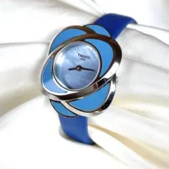 希少 TISSOT ティソ 腕時計 ブルー 青 シェル盤 G346 レディースのサムネイル