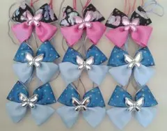 リボンと蝶のデザインのペットチョーカーー 9本セット