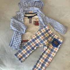 ⭐︎最終処分⭐︎ ミキハウス チェック柄シャツ ロンT ズボン　３点　80 90