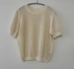 ★美品★アイボリー 半袖ニット