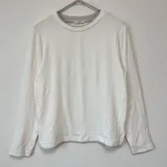 ◎スタディオクリップ　クルーネック　リブ　長袖　トップス　ロンT 白　M