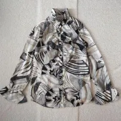 希少 NARACAMICIE スタンドカラー フリル 長袖 シャツ 花柄 S