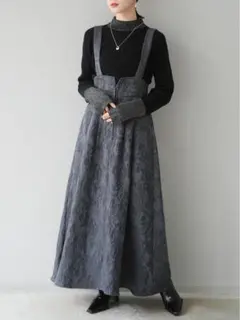 ペイズリージャガード2WAYフレアジャンパースカート　Lumier リュミエ