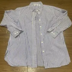 UNIQLO ストライプシャツ 長袖 ブルー XS