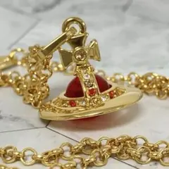 Vivienne Westwood｜タイニーオーブネックレス　ゴールド×レッド