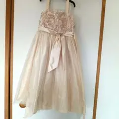 クリーム色 花柄ドレス 150