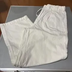 GUメンズワイドデニムパンツ　ホワイトのサムネイル