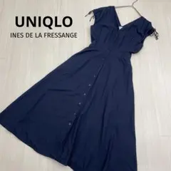 ◆ UNIQLO ユニクロ コットンフレア Vネックワンピース （ノースリーブ）
