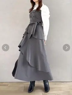 アシメフリルシャツレイヤードトレンチワンピース dazzlin