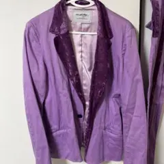 パープル テーラードジャケットとパンツセット