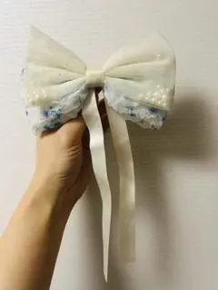 未使用3点まとめ売り 可愛いレースリボン ヘアアクセサリー 花柄 ヘアクリップ