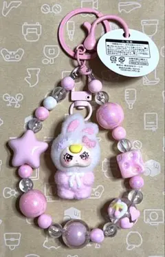 ベイビースリー ぷくっとアングリーフェイス　ビーズストラップキーホルダー