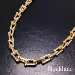 ●大流行●　リンクチェーン　ネックレス　ゴールド　irn0032