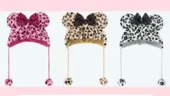 【新品】ミニーマウス　ファンキャップ　ヒョウ柄　3種3点セット　レオパード柄