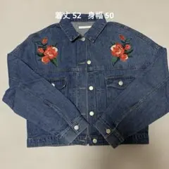 レトロガール　赤いバラ刺繍Gジャン