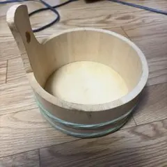 木製 　湯桶 サワラ材 銅タガ　ひのきの石けん台セット