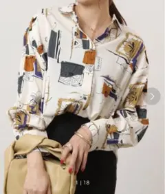 花柄シャツ・長袖・春夏秋冬　透け感なし　レイカズン