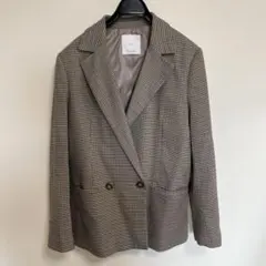 チェック柄ダブルブレストジャケット　ブレザー　MANGOのサムネイル