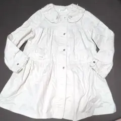 140★ポンポネット★ロゴ刺繍！フリル＆リボン付きコットンコート★