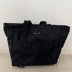 agnis b. ブラック マザーズリュック　マザーズバッグ　ペアレンツバッグ