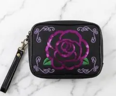 ANNA SUI バラ刺繍ポーチ