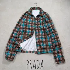 PRADA SPORT チェック ナイロン ブルゾン M メンズ