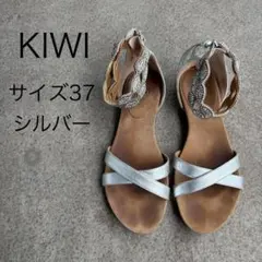 KIWI クロスビジューサンダル レザー シルバー　サイズ37のサムネイル