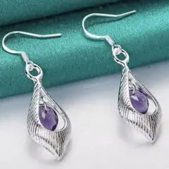 貴賓✨シルバーピアス アメジスト czダイヤモンド ロイヤル パープル 煌びやか