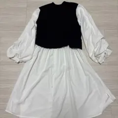 レイヤードデザイン長袖シャツ