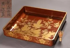 ☆ 越前 漆器 広盆 3601-0023 自社製越前漆器(耐熱ABS製) 寂光盆 グリーン（緑流渕