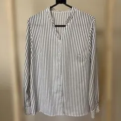 美品 スタイリッシュ♡ストライプ長袖シャツ オフィスカジュアル 11号