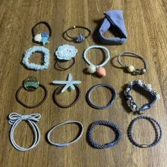 ヘアアクセサリー まとめ売り ヘアゴム ブルー系